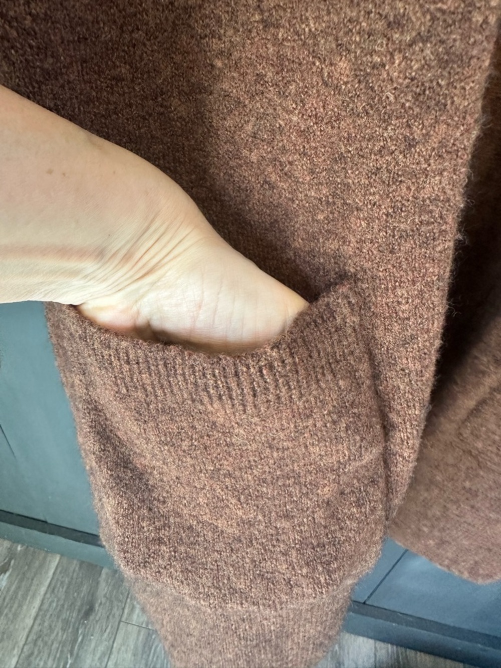 Madewell Super Soft Heathered Clay Long Line Kent‎ Open Cardigan Pockets sz S - Picture 7 of 15